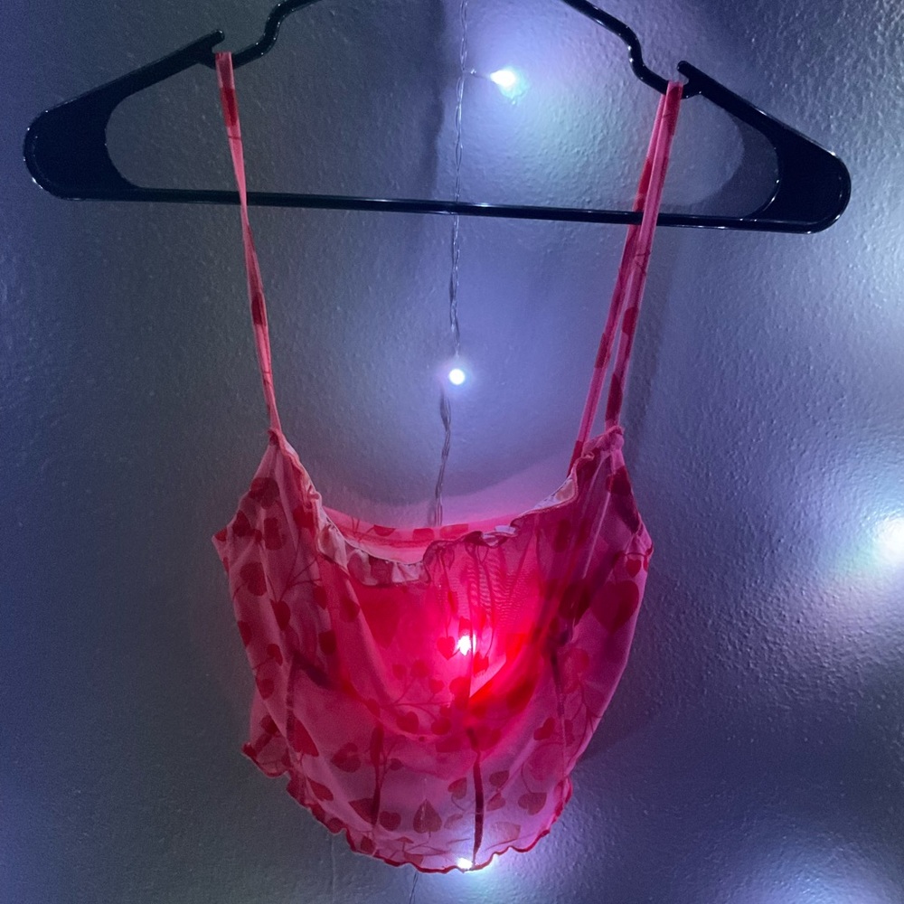 mesh heart tank top